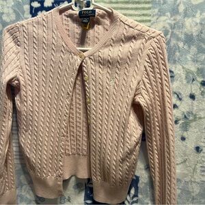 Polo by Ralph Lauren Pink Cable Knit Cardigan